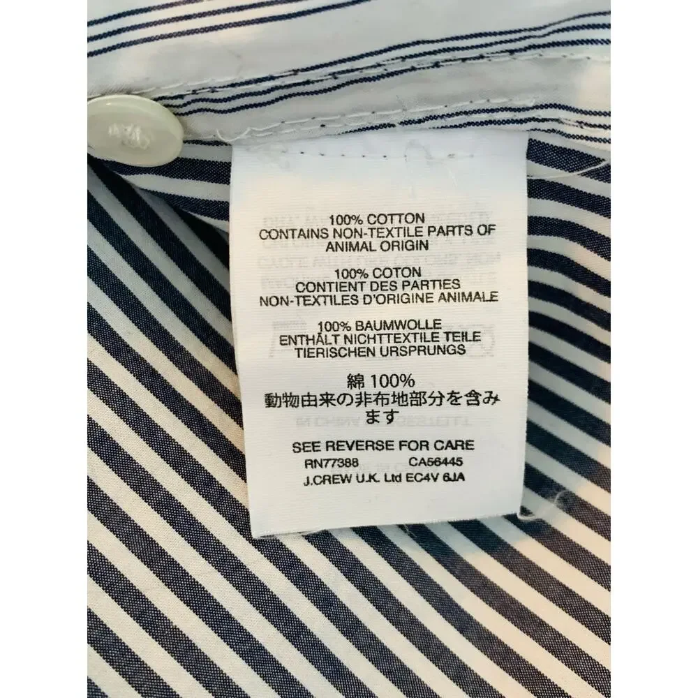 J. Crew Blue Mixed Stripe Cocktail Button Down Shirt Size 4